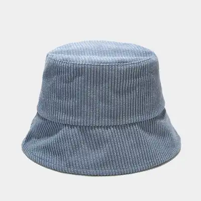Simple Solid Color Corduroy Bucket Hat Unisex Fisherman's Hat for Youth