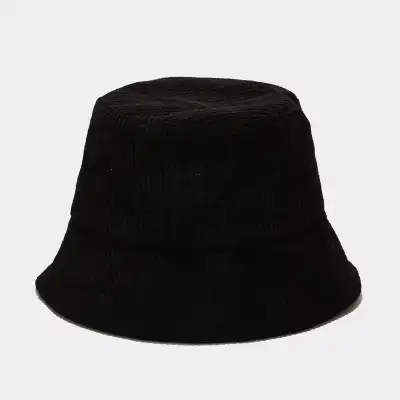 Simple Solid Color Corduroy Bucket Hat Unisex Fisherman's Hat for Youth