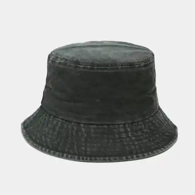 Vintage Solid Color Cotton Bucket Hat for Youth Unisex