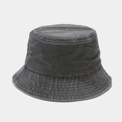 Vintage Solid Color Cotton Bucket Hat for Youth Unisex