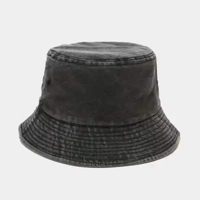 Vintage Solid Color Cotton Bucket Hat for Youth Unisex