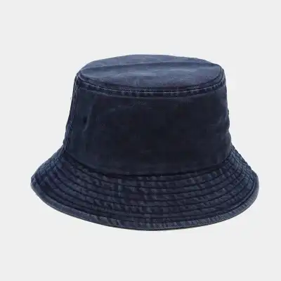 Vintage Solid Color Cotton Bucket Hat for Youth Unisex