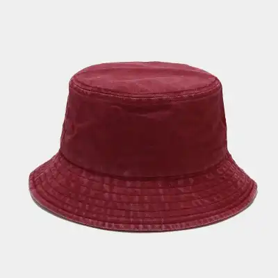 Vintage Solid Color Cotton Bucket Hat for Youth Unisex