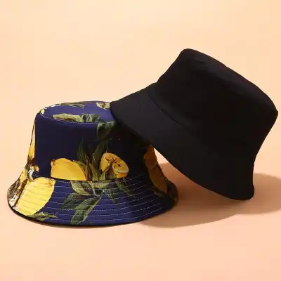 Unisex Cotton Double-sided Fruit Pattern Bucket Hat