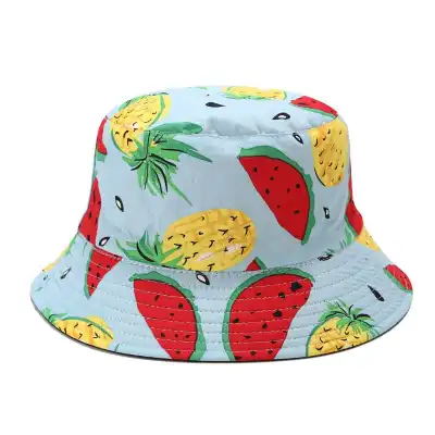 Unisex Cotton Double-sided Fruit Pattern Bucket Hat