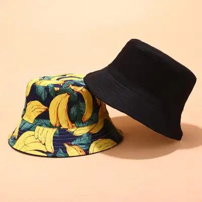 Unisex Cotton Double-sided Fruit Pattern Bucket Hat