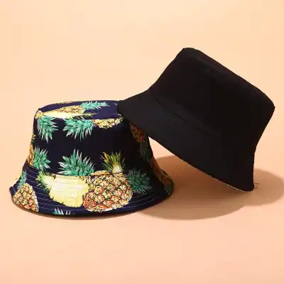 Unisex Cotton Double-sided Fruit Pattern Bucket Hat