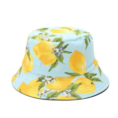 Unisex Cotton Double-sided Fruit Pattern Bucket Hat