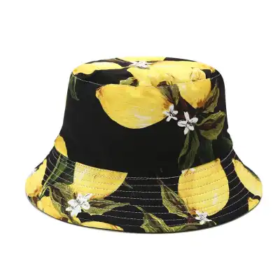 Unisex Cotton Double-sided Fruit Pattern Bucket Hat