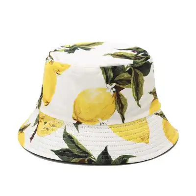 Unisex Cotton Double-sided Fruit Pattern Bucket Hat