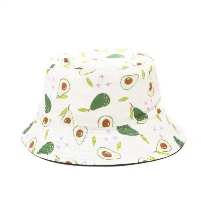 Unisex Cotton Double-sided Fruit Pattern Bucket Hat