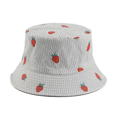Unisex Cotton Double-sided Fruit Pattern Bucket Hat