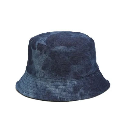Retro Tie-dye Double-sided Denim Bucket Hat