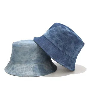 Retro Tie-dye Double-sided Denim Bucket Hat