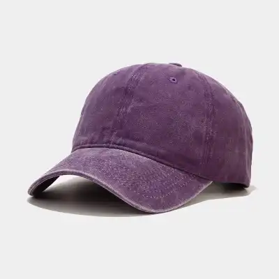 Retro Solid Color Adjustable Cotton Dome Cap for Youth