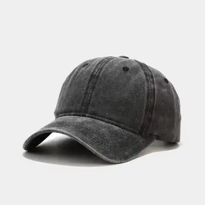 Retro Solid Color Adjustable Cotton Dome Cap for Youth