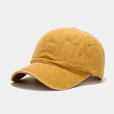 Retro Solid Color Adjustable Cotton Dome Cap for Youth