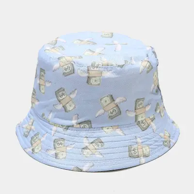 Creative Dollar Pattern Design Cotton Bucket Hat