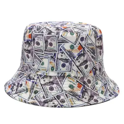 Creative Dollar Pattern Design Cotton Bucket Hat
