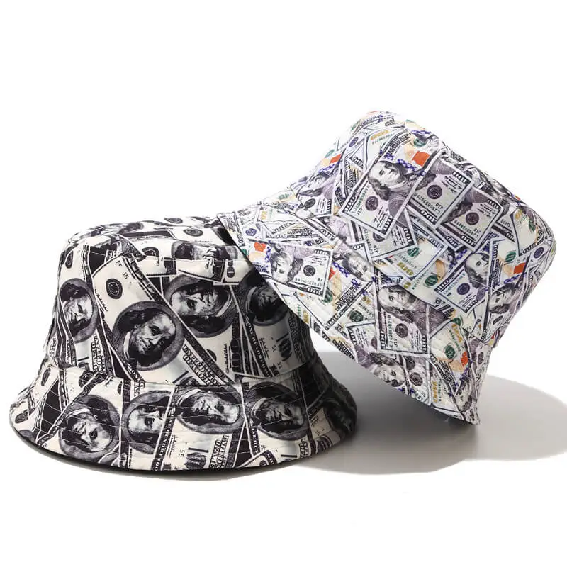 Creative Dollar Pattern Design Cotton Bucket Hat