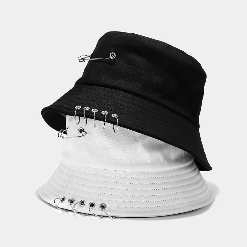 Fashion Paperclip Decoration Cotton Solid Color Bucket Hat