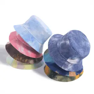 Vintage Tie-dye Corduroy Bucket Hat