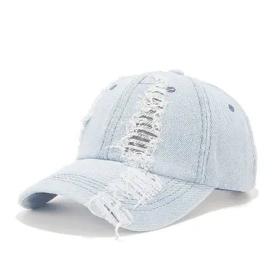 Fashion Hole Design Adjustable Denim Cap