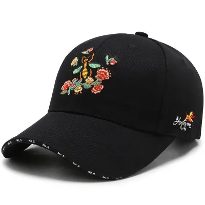 Fashion Bee And Flower Embroidery Cotton Dome Hat