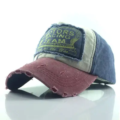 Retro Letter Patch Design Adjustable Cotton Cap