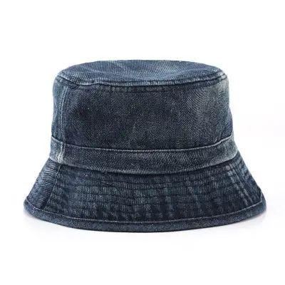 Fashion Solid Color Cotton Denim Bucket Hat Unisex