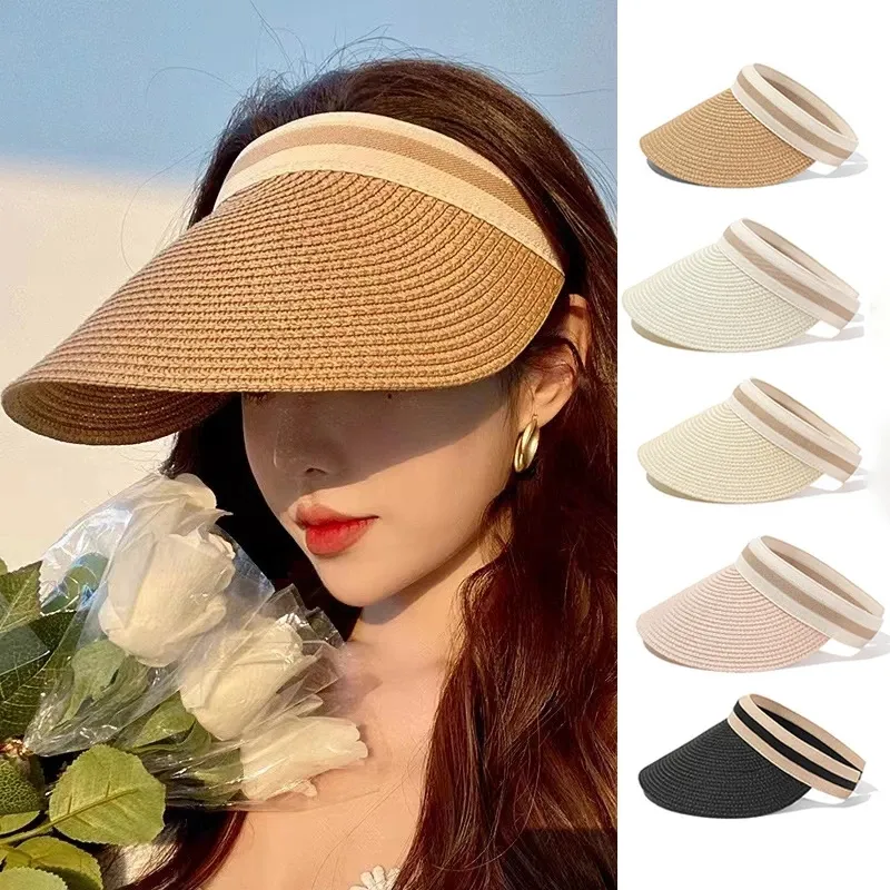 Fashion Striped Patterned Empty Top Sun Hat for Women