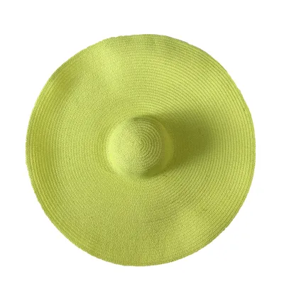 Fashion Straw Woven Papyrus Wide Brim Monochrome Dome Sunhat