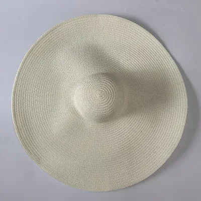 Fashion Straw Woven Papyrus Wide Brim Monochrome Dome Sunhat