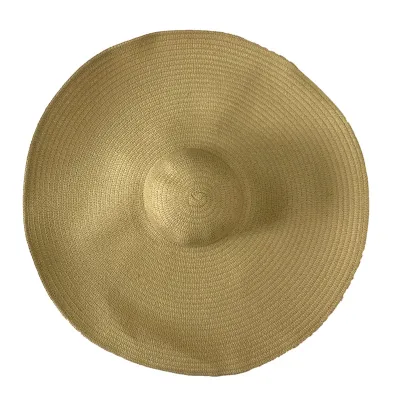 Fashion Straw Woven Papyrus Wide Brim Monochrome Dome Sunhat