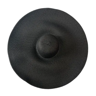 Fashion Straw Woven Papyrus Wide Brim Monochrome Dome Sunhat