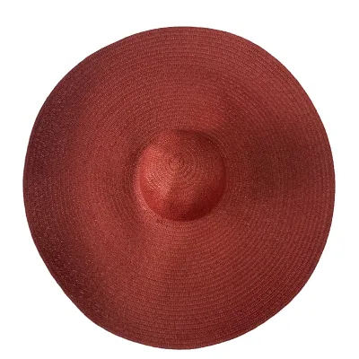 Fashion Straw Woven Papyrus Wide Brim Monochrome Dome Sunhat