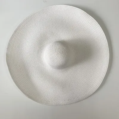 Fashion Straw Woven Papyrus Wide Brim Monochrome Dome Sunhat