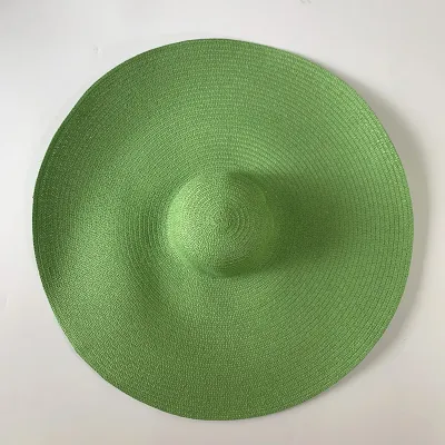 Fashion Straw Woven Papyrus Wide Brim Monochrome Dome Sunhat