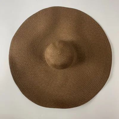 Fashion Straw Woven Papyrus Wide Brim Monochrome Dome Sunhat