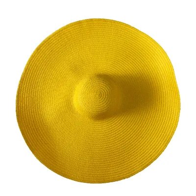 Fashion Straw Woven Papyrus Wide Brim Monochrome Dome Sunhat