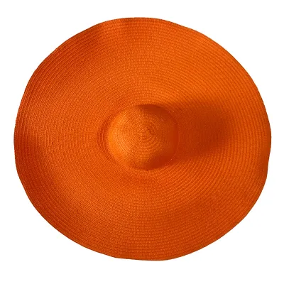 Fashion Straw Woven Papyrus Wide Brim Monochrome Dome Sunhat