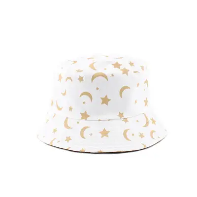Creative Star and Moon Pattern Bucket Hat Cotton