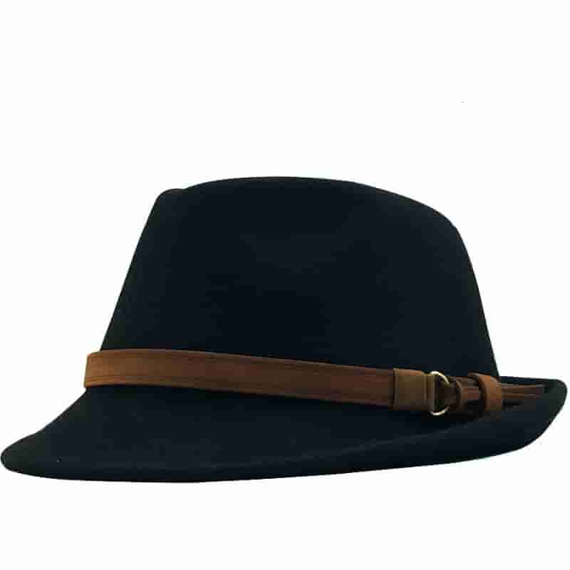FSIDEA ハットFedora Hat Gray Vegan Felt Fedora Hat, Hatsquare Men Winter Hat, Mid