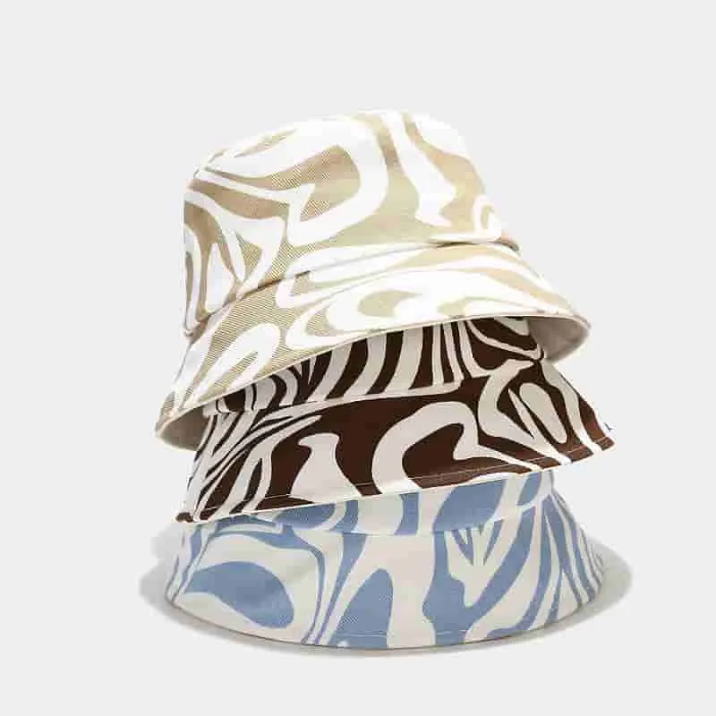 Fashion Irregular Stripe Design Cotton Bucket Hat for Youth
