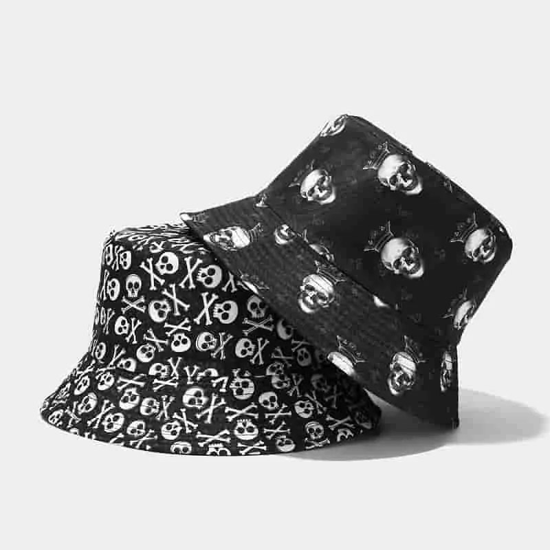 Fashion Skull Pattern Cotton Bucket Hat for Youth