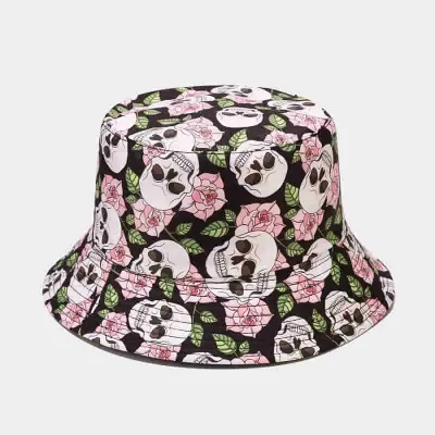 Fashion Skull Pattern Cotton Bucket Hat for Youth