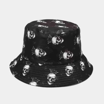 Fashion Skull Pattern Cotton Bucket Hat for Youth