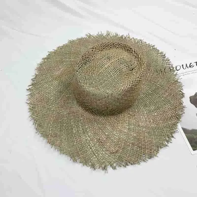 Simple Solid Color Straw Woven Design Cone Sun Hat