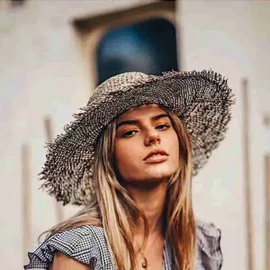 Simple Solid Color Straw Woven Design Cone Sun Hat