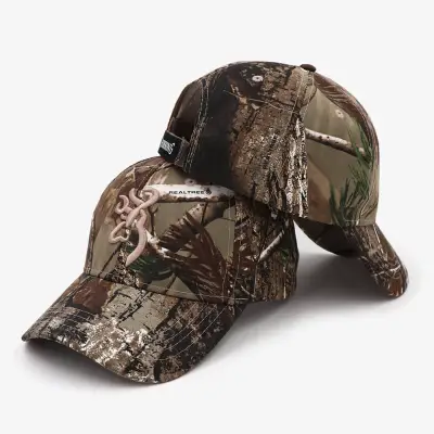 Trendy Embroidery Camouflage Pattern Cotton Cap